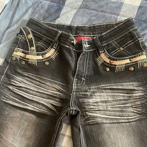 Bejeweled Black Denim Jeans